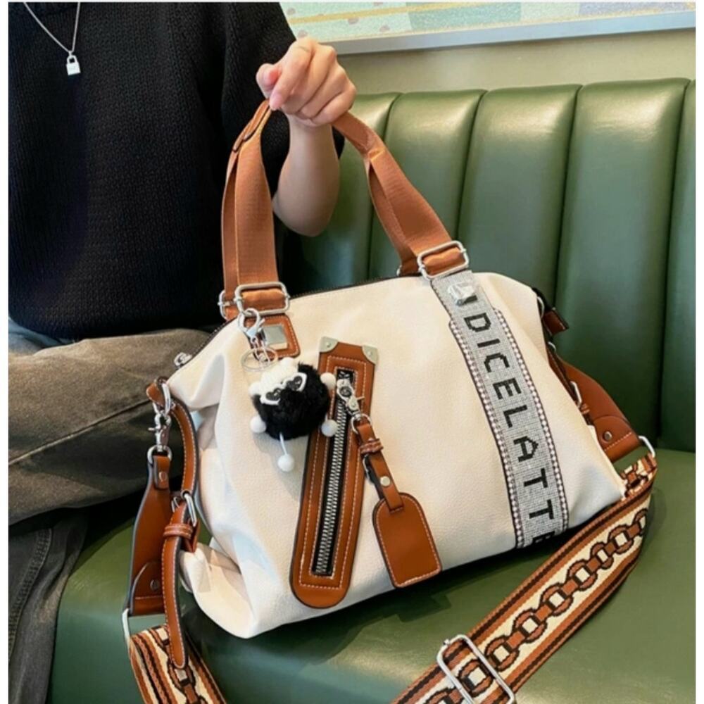 Rhinestone Accent  Oversize Crossbody Weekend‎ Handbag, Tote, Carryall